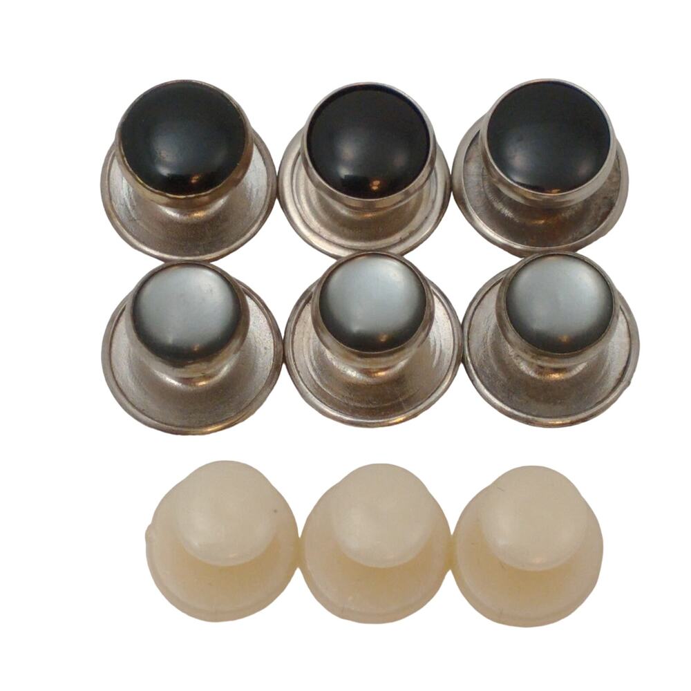 Swank Men's Button Studs 3 Onyx 3 Mother of Pearl and 3 Plastic Lot of 9